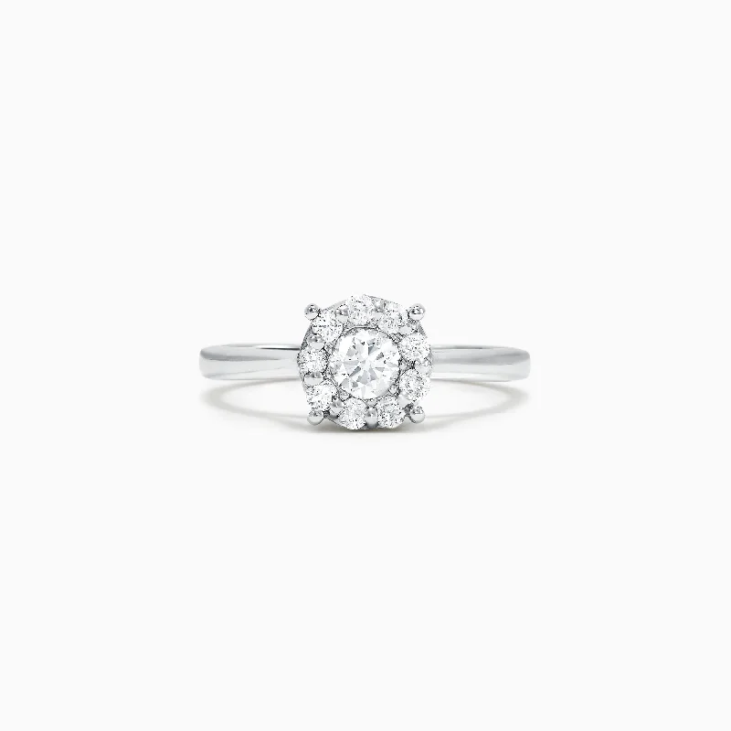 Bouquet 14K White Gold Diamond Cluster Ring, 0.51 TCW