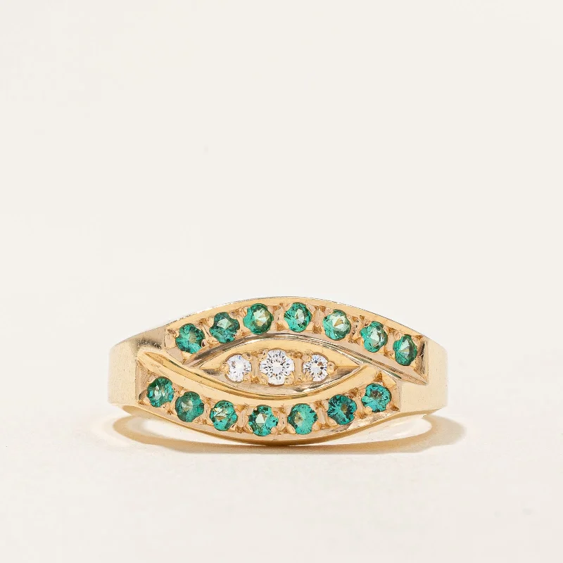 Emerald & Diamond Ring | 0.35ctw, 0.09ctw | SZ 9 |