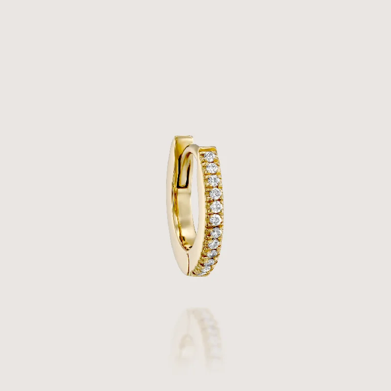 Khloé Small Hoop Gold Earring with White Diamonds