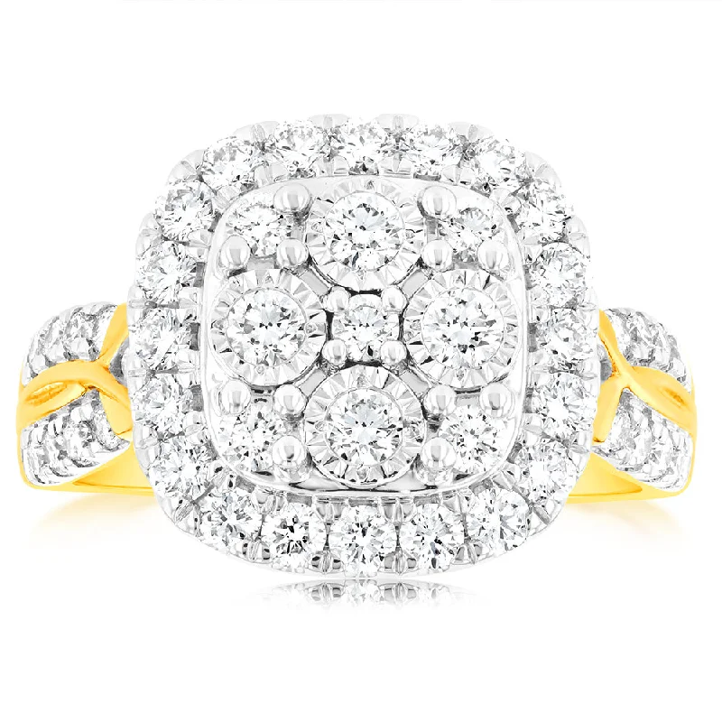 Luminesce Lab Grown 1 Carat Diamond Ring in 9ct Yellow Gold