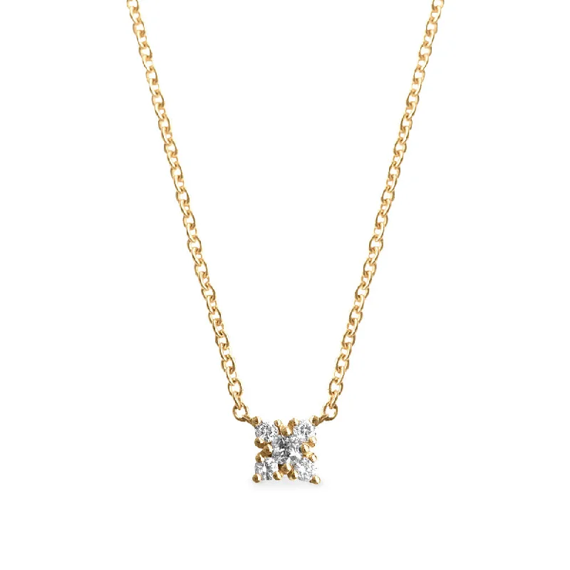 Mini Valentina Gold Necklace White Diamonds