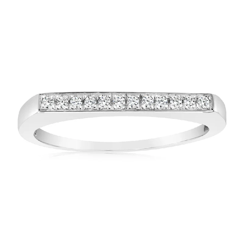 Sterling Silver Fancy Zirconia Channel Ring