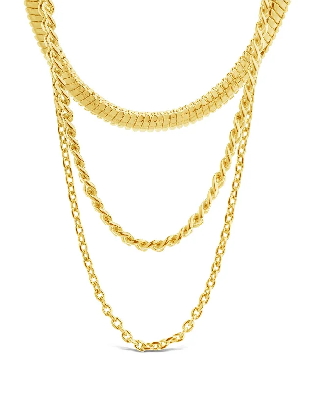 Brenna Triple Layered Chain Necklace