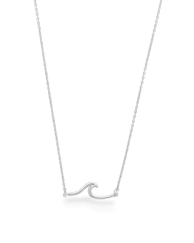 Sterling Silver Dainty Wave Necklace