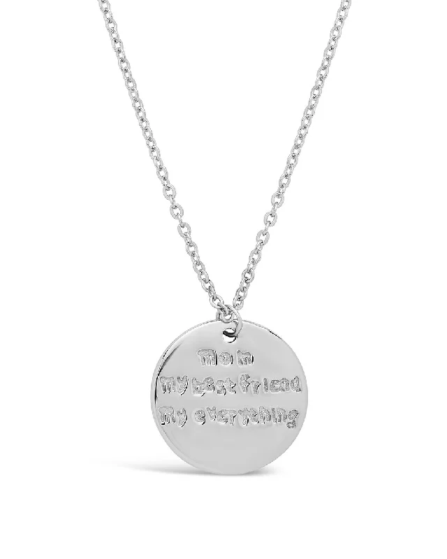 Sterling Silver Mom, My Best Friend Pendant Necklace