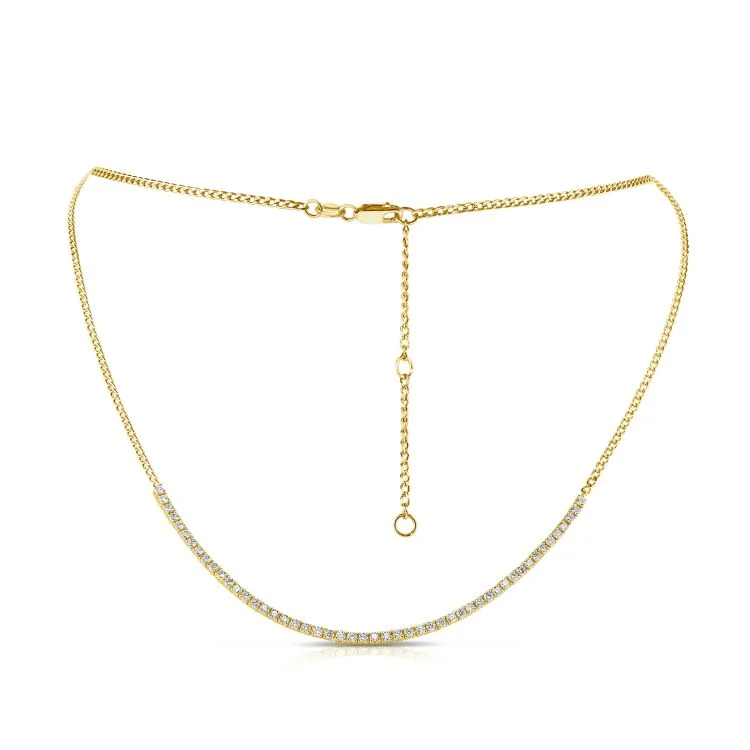 Thin Cuban Tennis Necklace