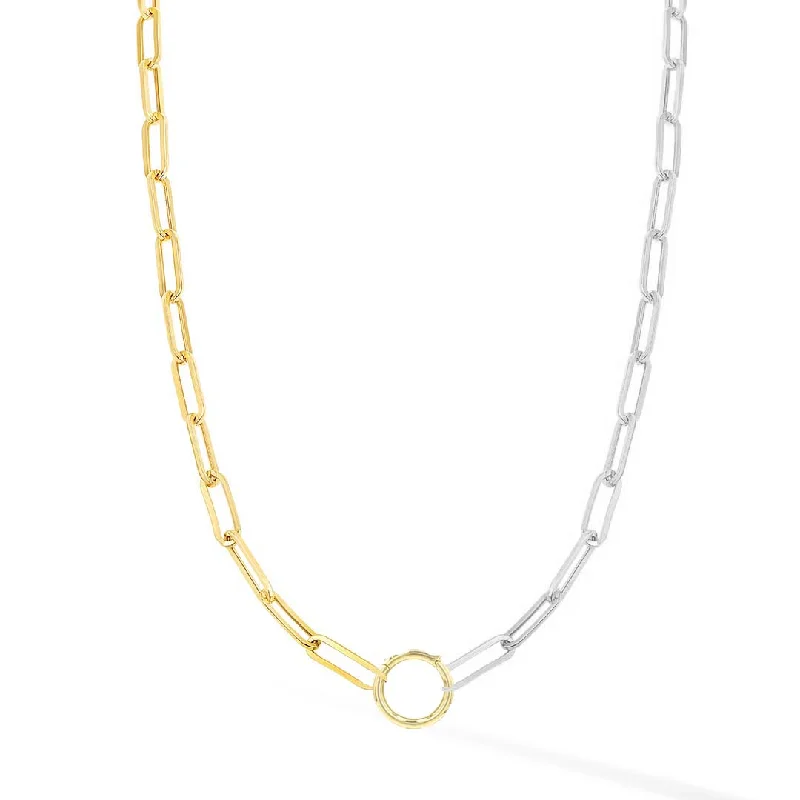 Two-Tone Paperclip Necklace + Enhancer clasp