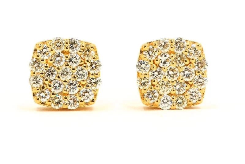 JDTK-F83464- Custom Cluster Earrings with 0.9CT  Diamonds