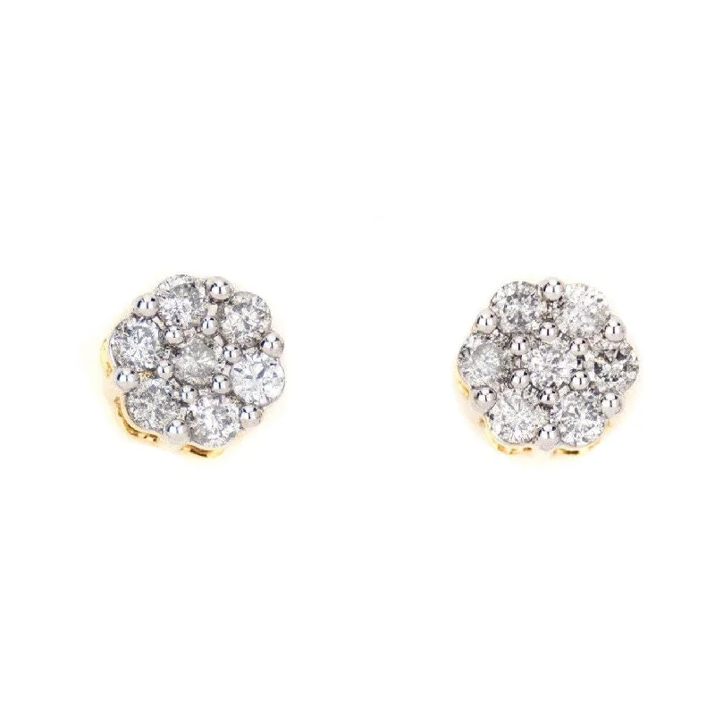 0.35CT Gold Diamond Small Cluster Earrings