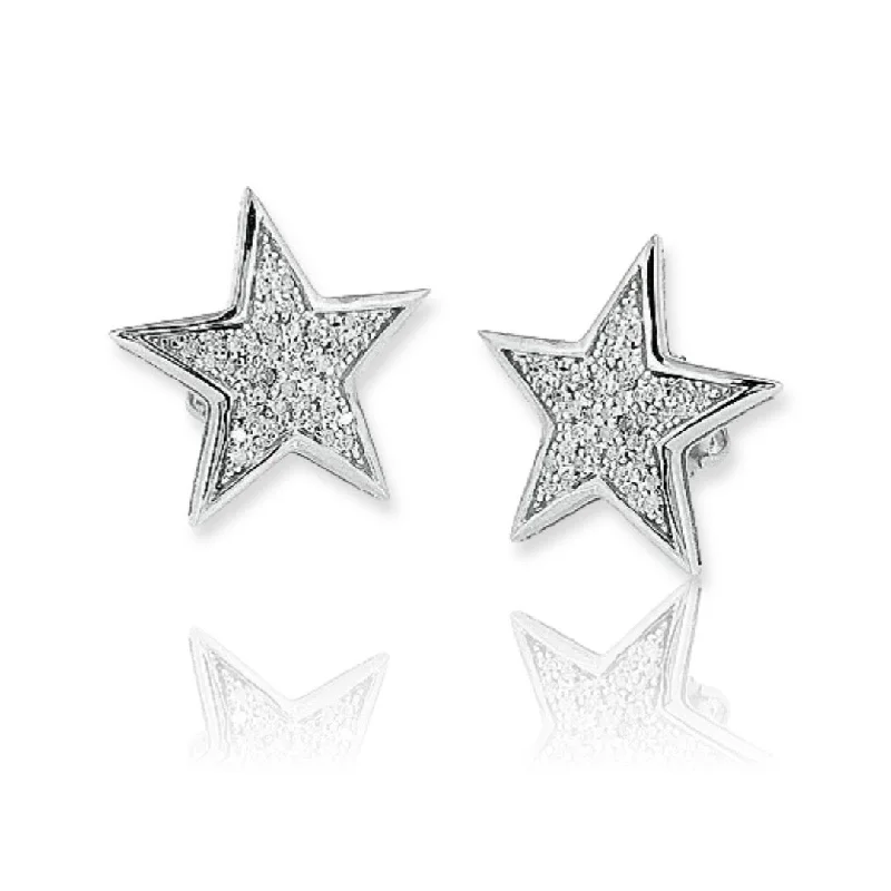 10KW 0.25CTW DIAMOND STAR EARRING