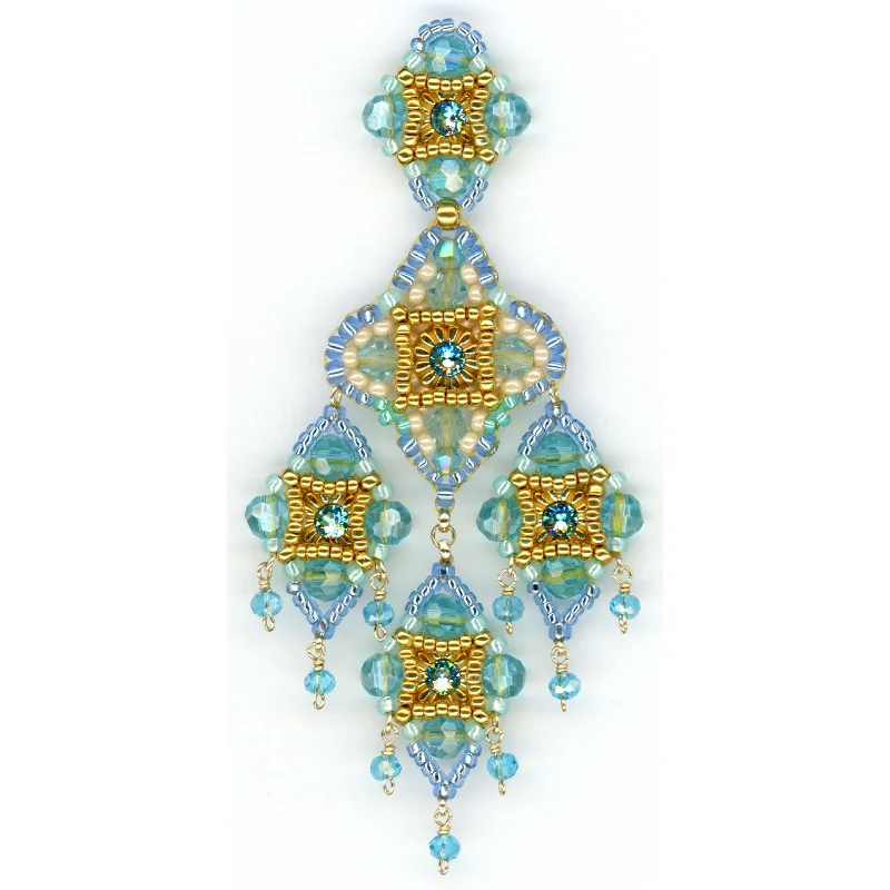 MIGUEL ASES  BLUE DIAMOND IN A DIAMOND AND GOLD CHANDELIER