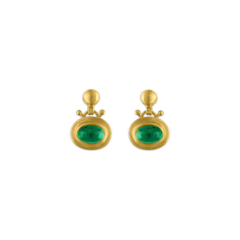 Small Emerald Bell Earrings