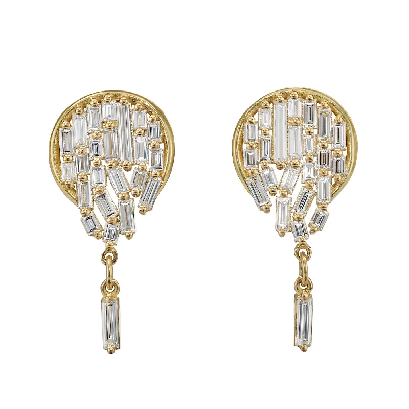 Baguette Diamond Mosaic Earrings