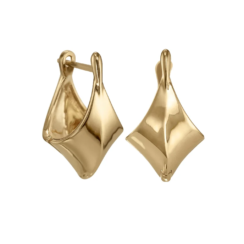 Gold Edgy Huggie Earrings