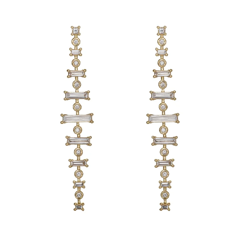 Gossamer Baguette Diamond Dangle Earrings