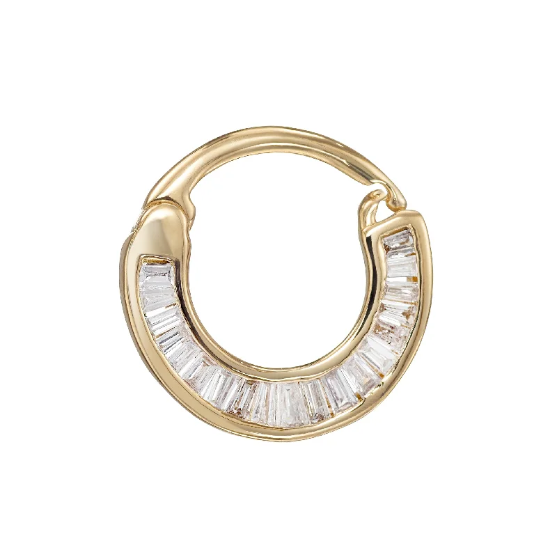 Luna Tapered Baguette Cut Diamond Septum Nose Ring