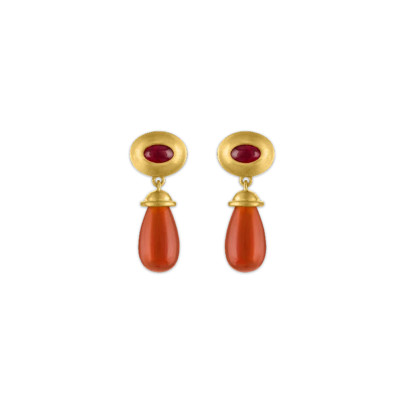 Ruby and Carnelian Alabastra Earrings