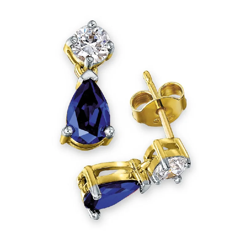 Tru-Sapphire Teardrop Earrings