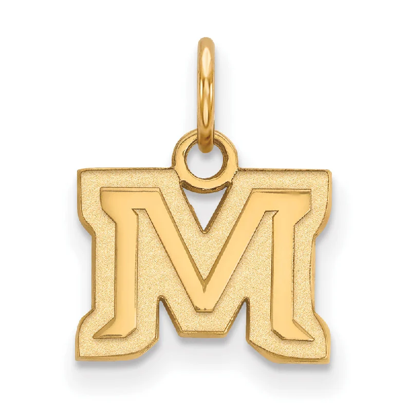 14k Gold Plated Silver Montana State XS (Tiny) 'M' Charm or Pendant