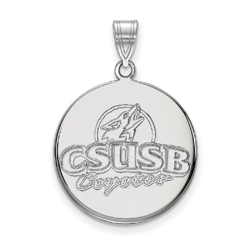 Sterling Silver Cal State San Bernardino Large Disc Pendant