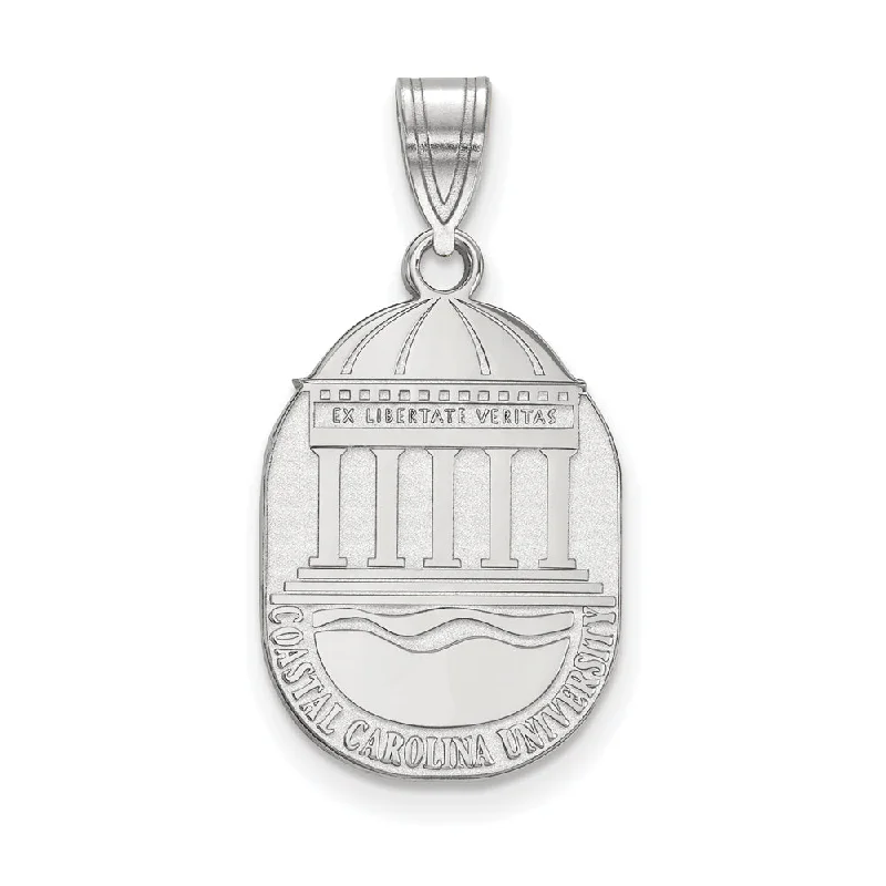 Sterling Silver Coastal Carolina U Large Crest Pendant