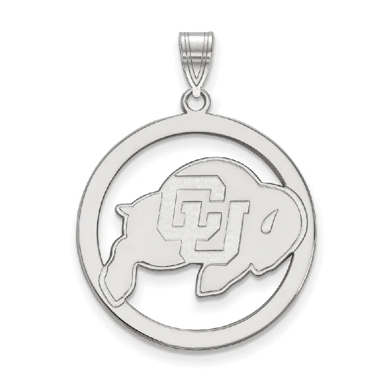 Sterling Silver U. of Colorado XL Circle Pendant