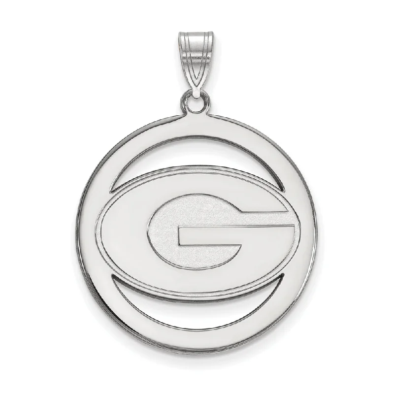 Sterling Silver U. of Georgia XL 'G' Circle Pendant