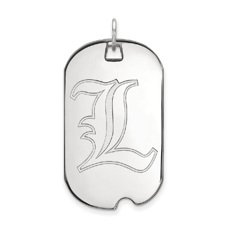 Sterling Silver U. of Louisville Large Dog Tag Pendant