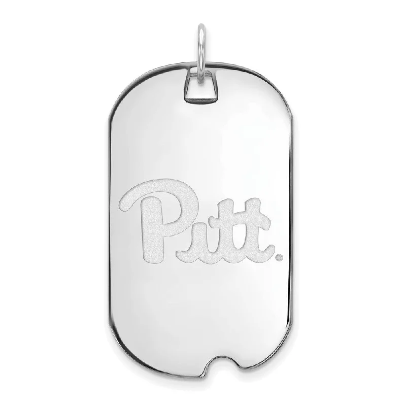 Sterling Silver U. of Pittsburgh Large Dog Tag Pendant