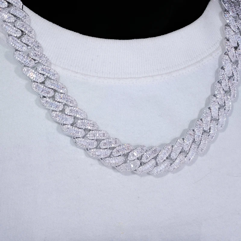 Limited-Stock Jewelry Clearance – Grab Your Favorites Now 16MM Baguette Cuban Link Chain