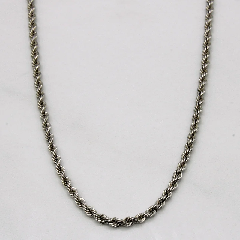 Get The Jewelry You Love At A Price You Love 18k White Gold Rope Chain | 15" |