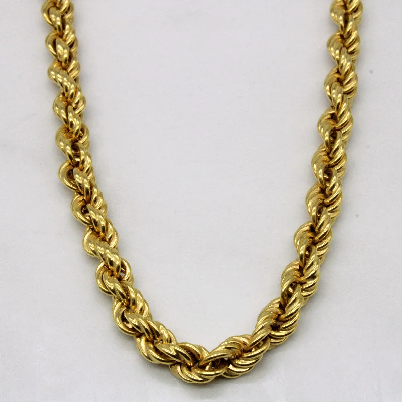 Your Perfect Accessory Now At The Best Price 18k Yellow Gold Rope Chain | 23" |