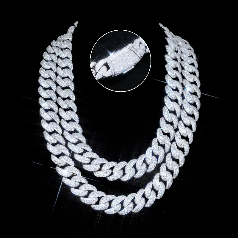 Jewelry Sale Bonanza – Grab Your Sparkle Now 18mm Curved Clasp Bubble Cuban Link Chain