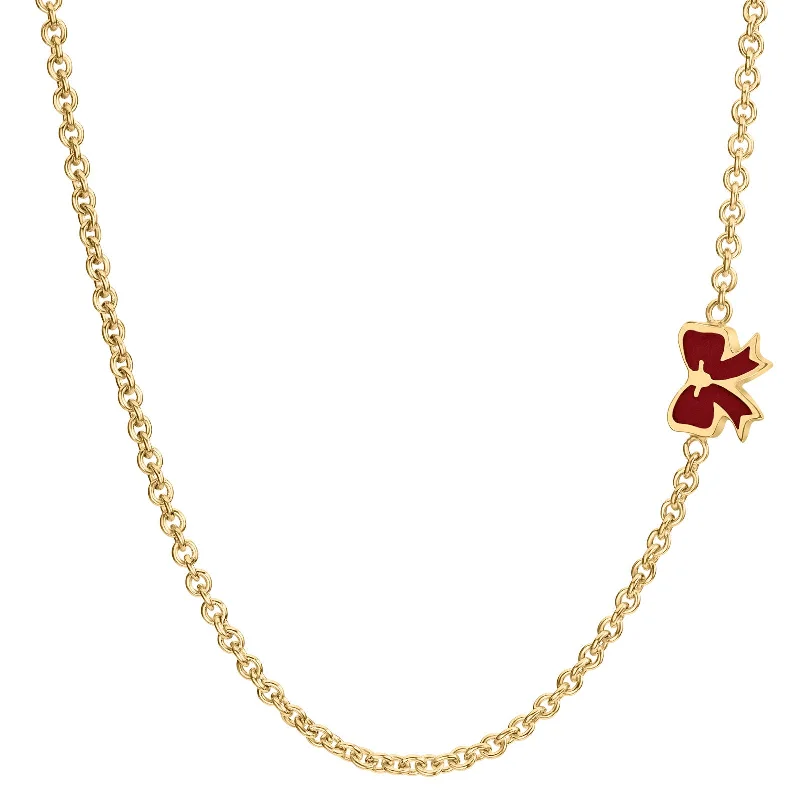 Modern Statement Jewelry For Bold Styling 2mm Gold Enamel Bow Chain