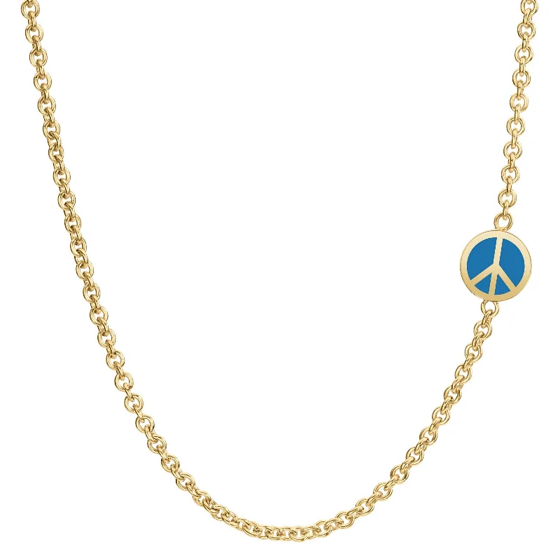 Huge Savings On Timeless Jewelry Collections 2mm Gold Enamel Peace Sign Chain