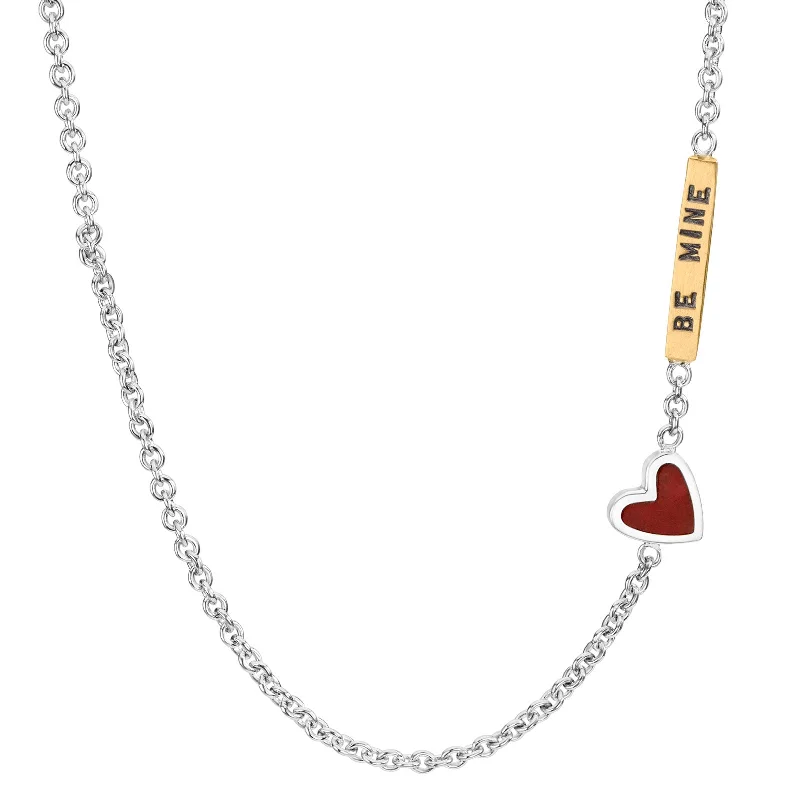 Bestselling Jewelry At Special Promotional Rates 2mm Silver Be Mine Enamel Heart Chain