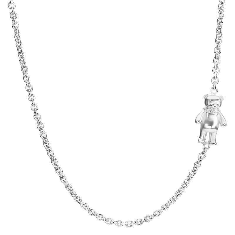 Trendy Minimalist Jewelry For Everyday Wear 2mm Silver Bear Chain