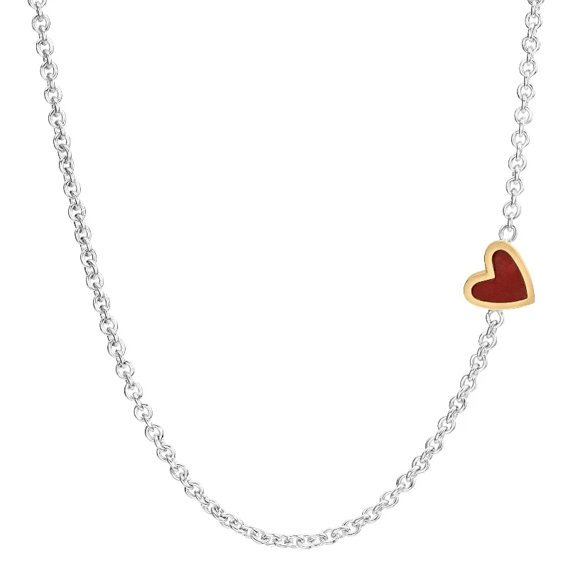 Fashion-Forward Geometric Jewelry For Contemporary Style 2mm Silver & Gold Enamel Heart Chain