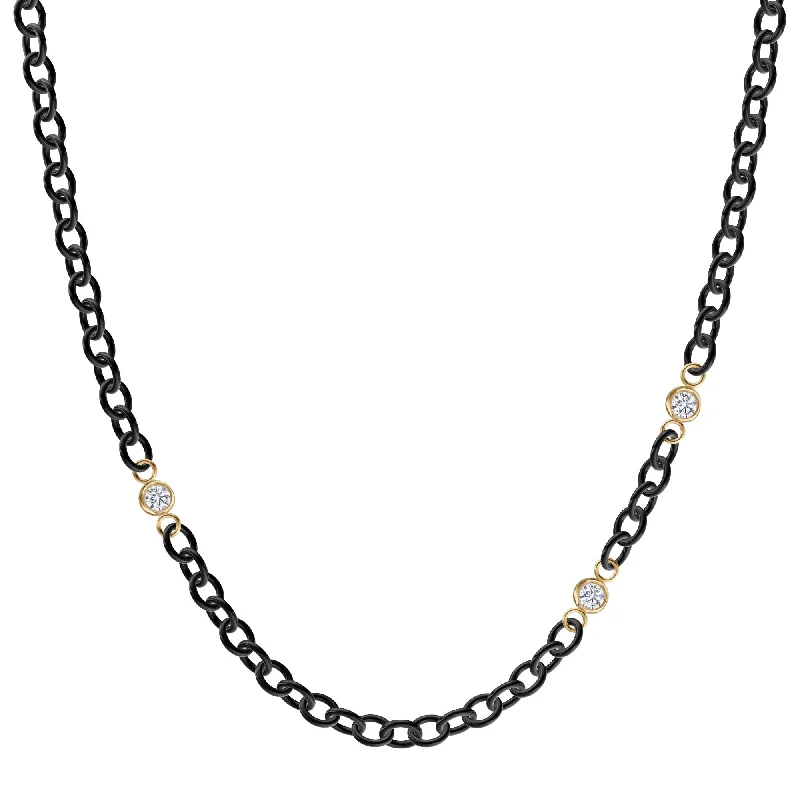 Don't Miss Out On Jaw-Dropping Jewelry Discounts 3.8mm Stainless Steel Black Diamond Bezel Chain