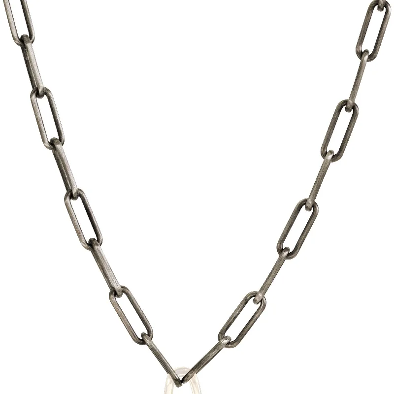 Huge Markdowns On Premium Jewelry Styles 5.2mm Silver Patina Link Hinge Chain