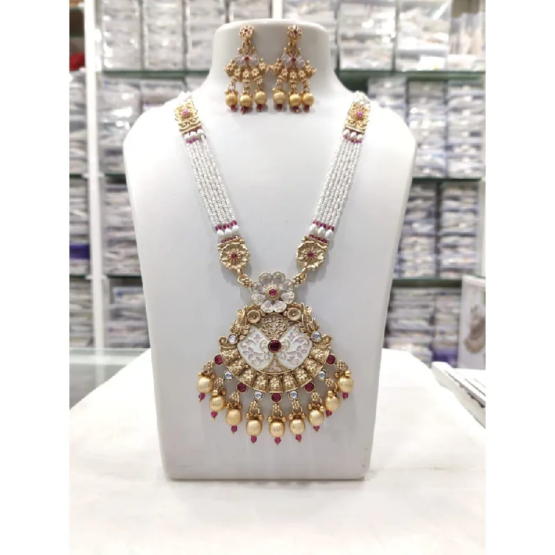 Exclusive Jewelry Discounts – Shop Now For Savings Akruti Collection Gold Plated Meenakari And Pearl Necklace Set