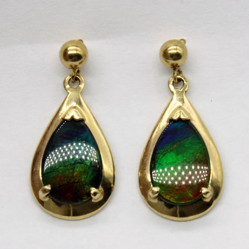 High-End Sparkle, Low-End Prices – Jewelry Sale Live Ammolite Drop Earrings | 2.70ctw |