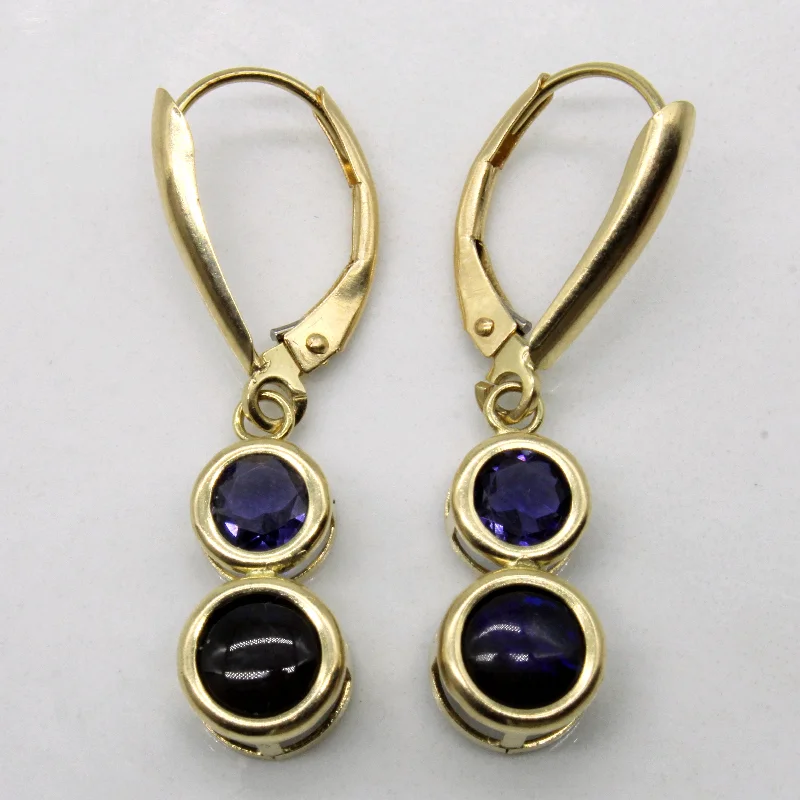 Jewelry Clearance – Final Chance To Save Big Ammolite & Iolite Drop Earrings | 0.96ctw, 0.40ctw |