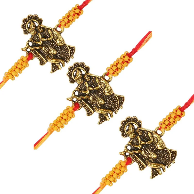 Shop Dazzling Jewelry With Special Promotional Discounts Etnico Gold Plated Metal Rakhi Bracelets for Boys & Kids Rakshabandhan Special (R950-3) (Pack of 3)