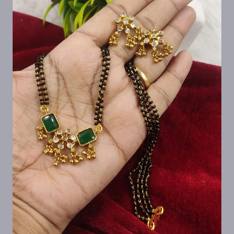 Breathtaking Jewelry At Limited-Time Savings India Art Gold Plated Mangalsutra With Earrings