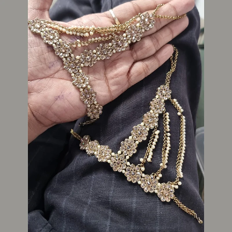 Affordable Gold-Plated Jewelry For Modern Fashion Jcm Gold Plated Crystal Stone And Pearls Hand Harness