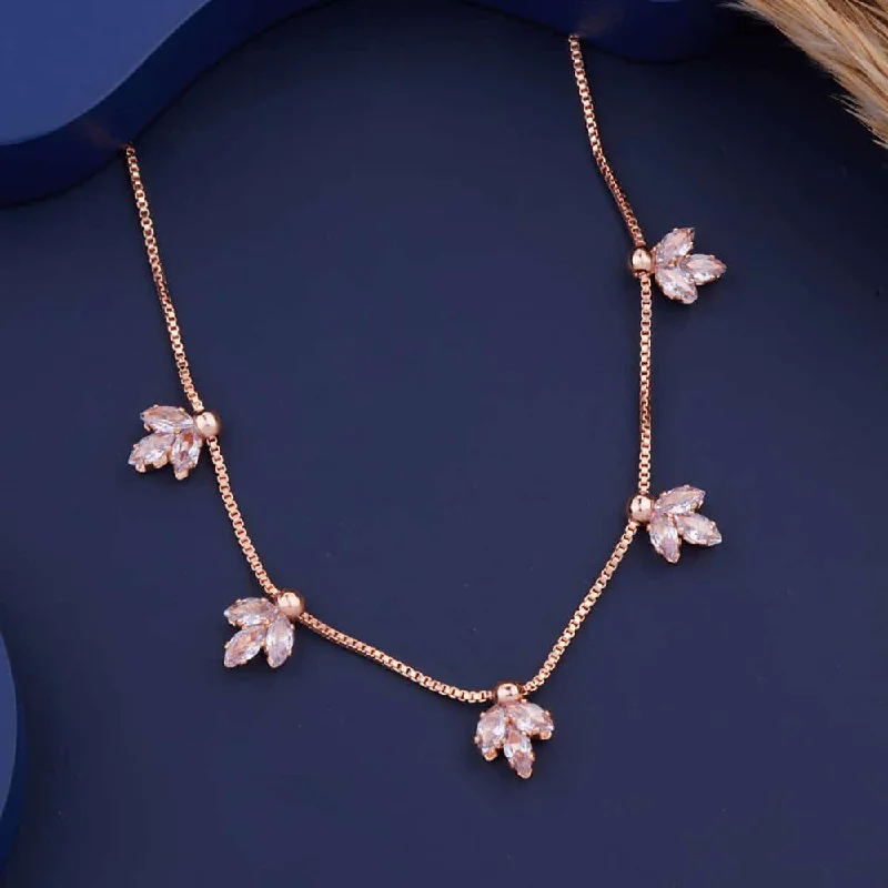 Dainty And Elegant Jewelry Now At Reduced Prices Kalpna Sales Surat Rose Gold Plated AD Chain