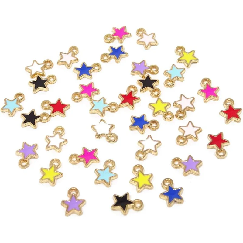 Timeless Elegance Now At Special Discounts Kriaa Beads Gold Plated Star Shape Enamel Charm / Pendant