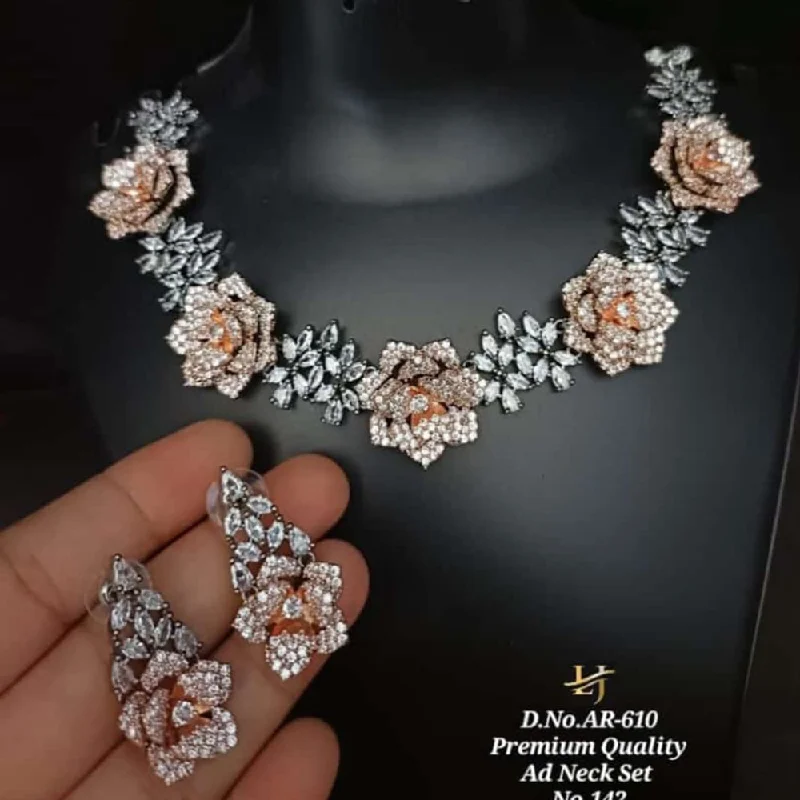 Make Your Outfit Shine With Discounted Jewelry Manisha Jewellery 2 Tone  Plated AD Stone Necklace Set