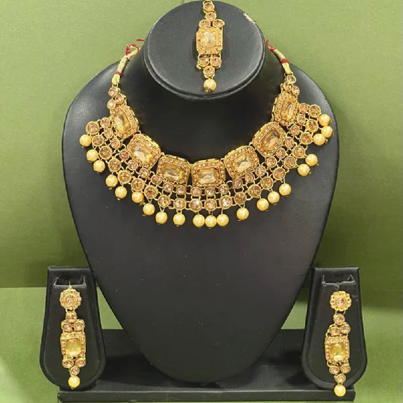 Dazzle With Discounts – Shop Jewelry On Sale Manisha Jewellery Gold Plated Choker Necklace Set